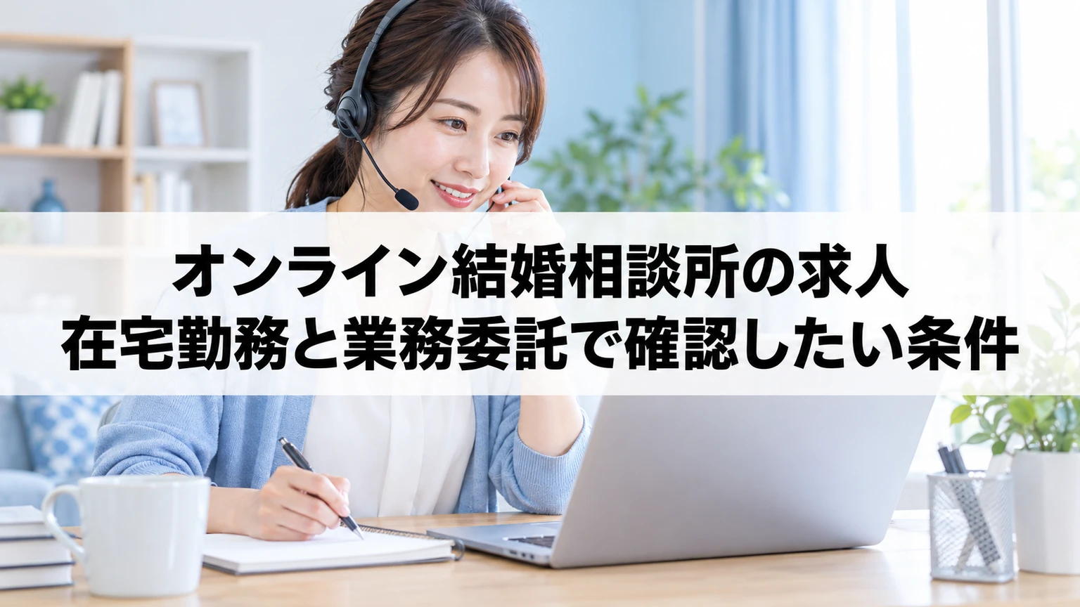 自宅のノートパソコンで結婚相談所の在宅求人を確認する人