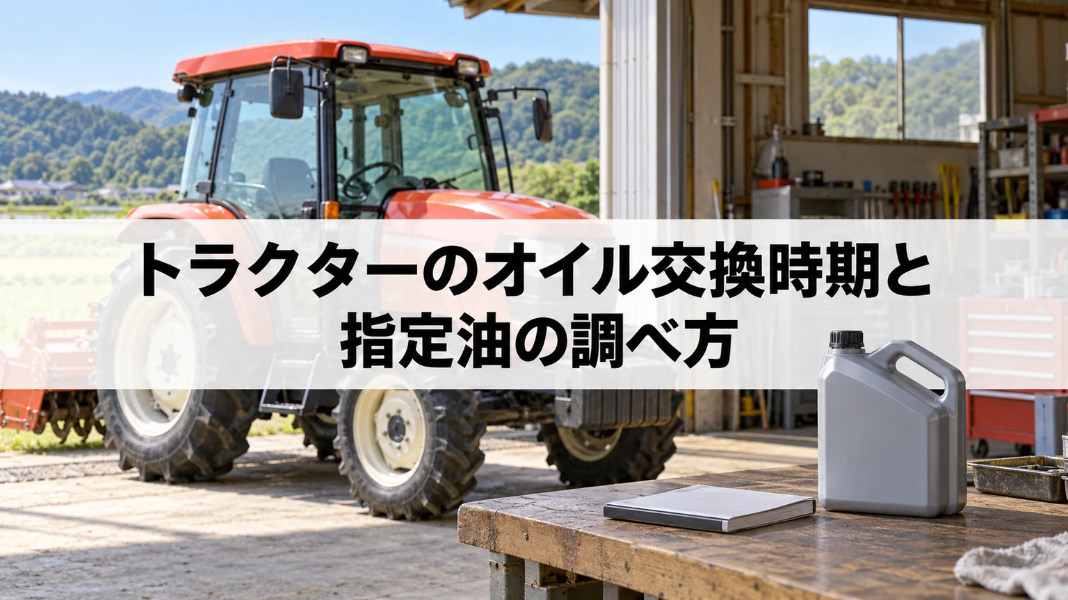 トラクターの型式別取扱説明書で指定油と交換時期を調べるイメージ
