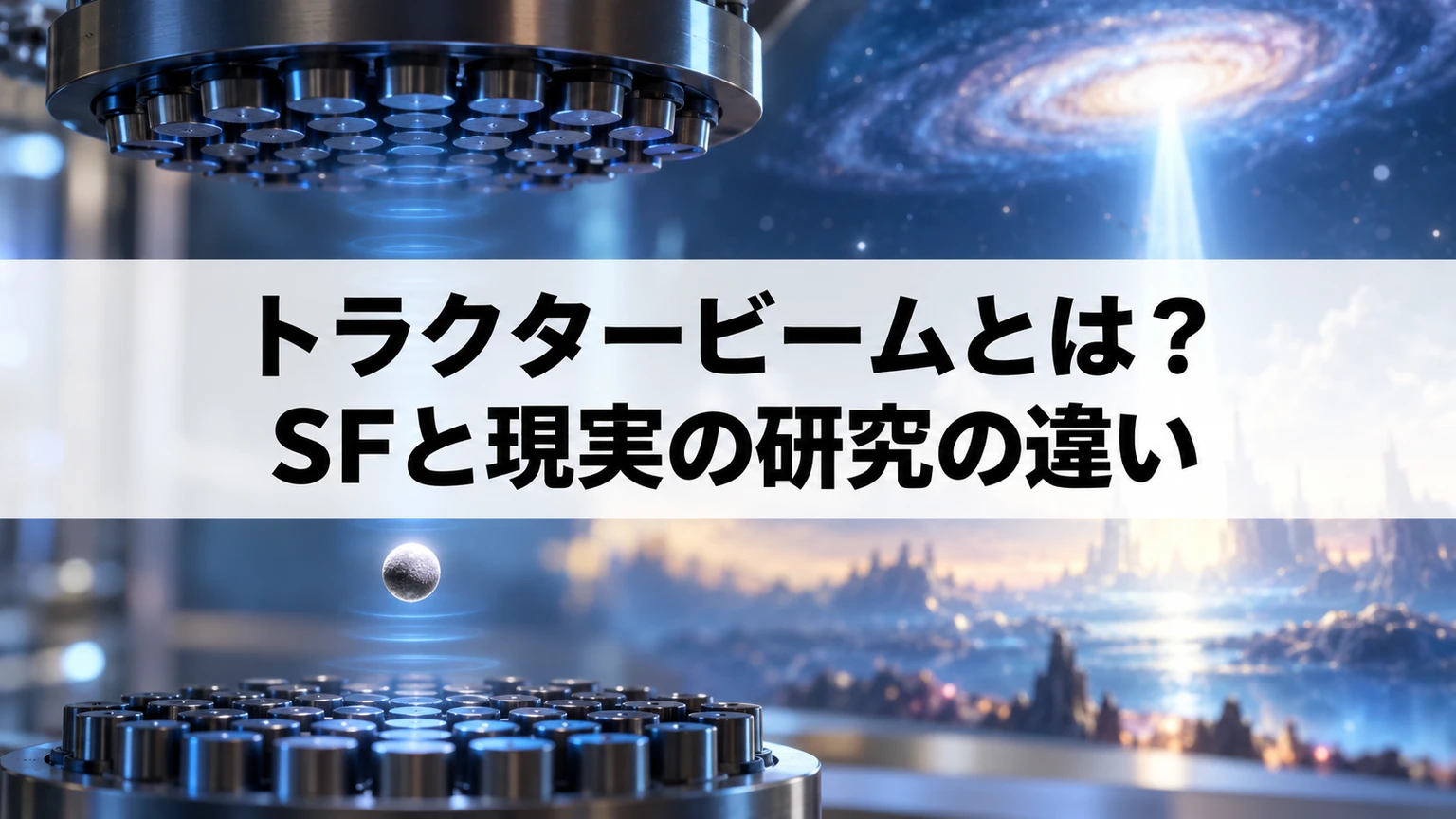 音の波で小さな球を非接触操作する研究の概念イメージ