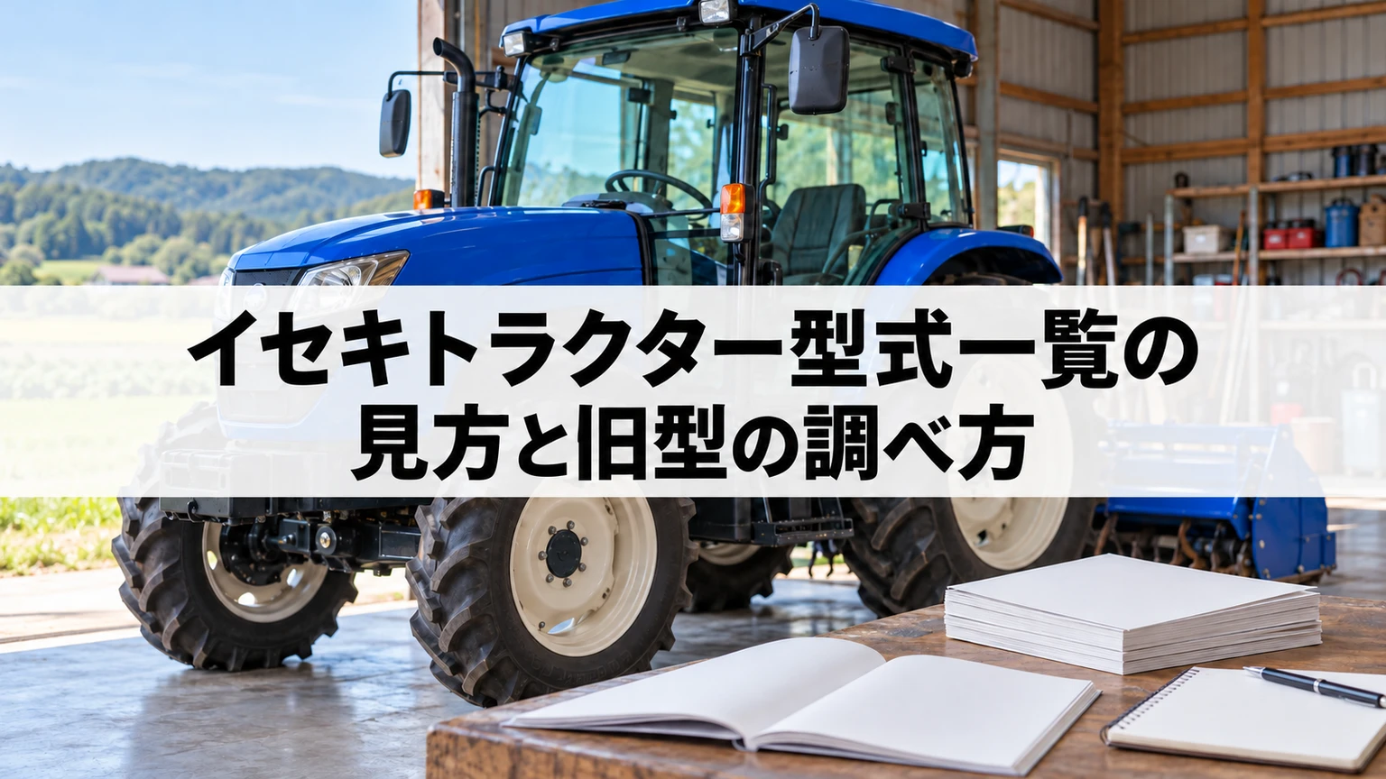 イセキトラクターの銘板と公式掲載シリーズを照合するイメージ