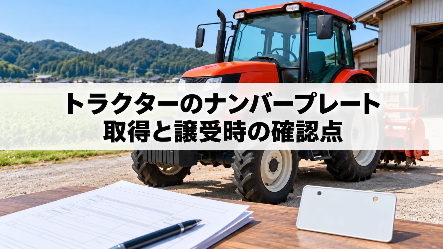 農耕用小型特殊トラクターの標識取得と譲受書類を確認するイメージ