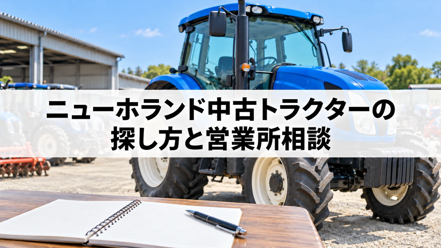 ニューホランド中古トラクターの車両情報を営業所へ確認するイメージ