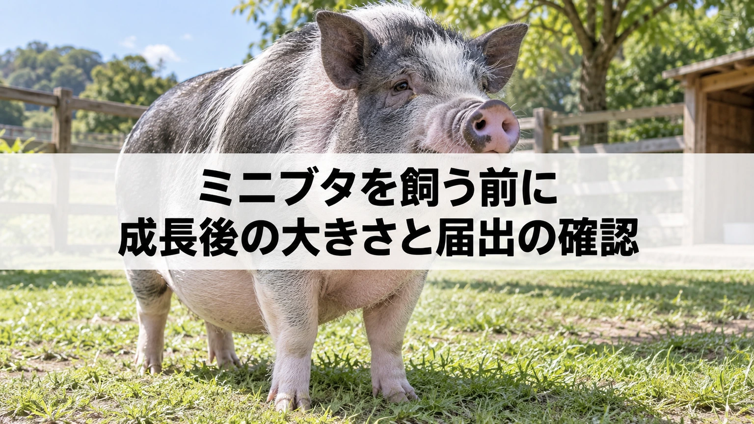 成長したミニブタと飼育環境