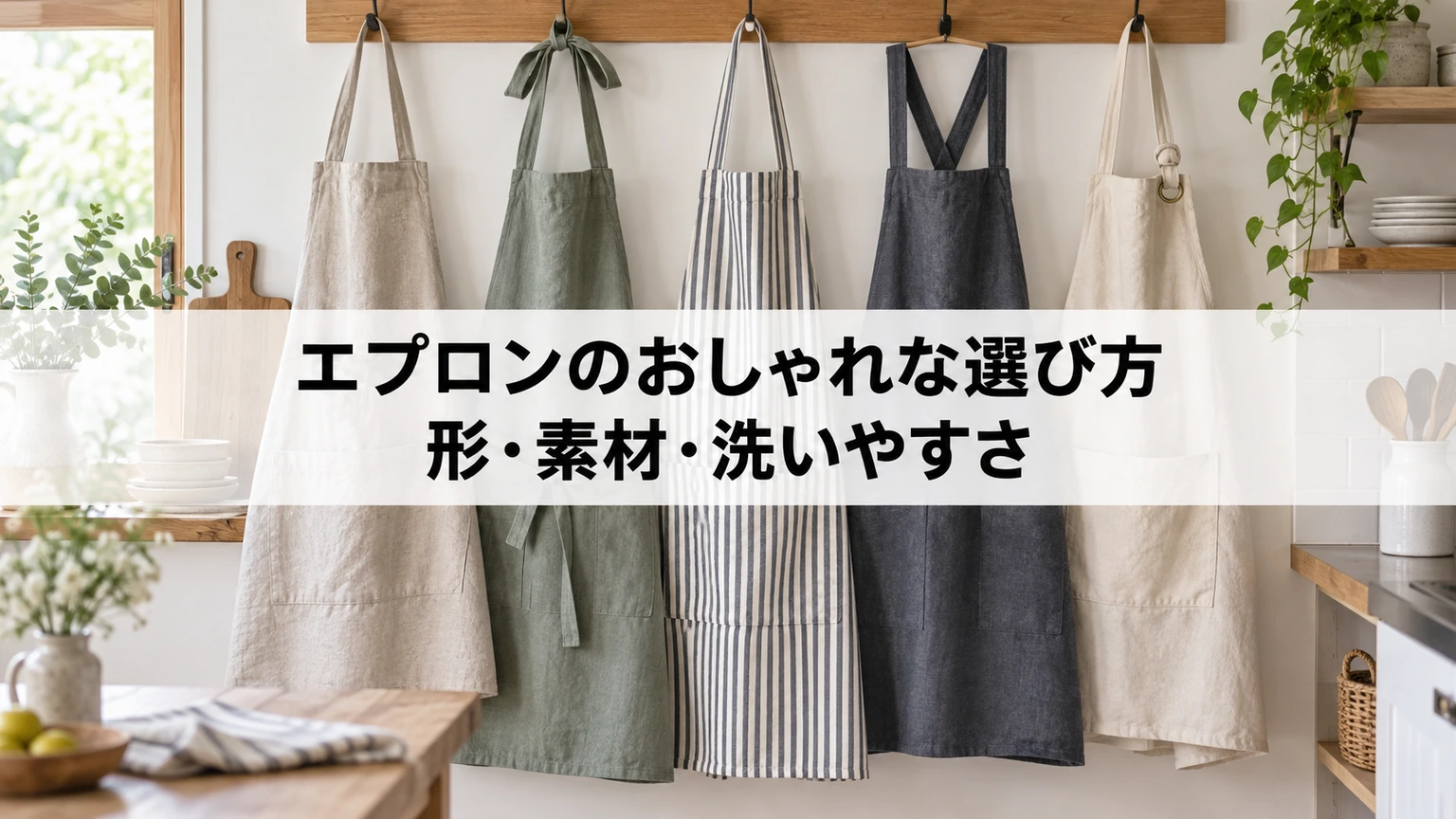 素材や形の違うエプロン