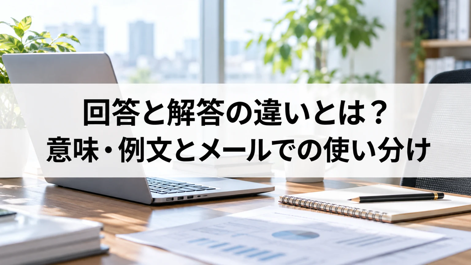 メールを書くためのノートパソコンとノートを置いた机
