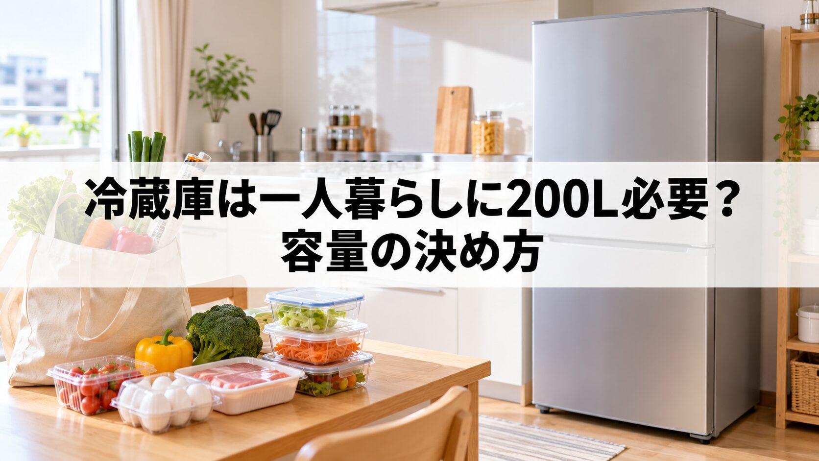 冷蔵庫は一人暮らしに200L必要？容量の決め方