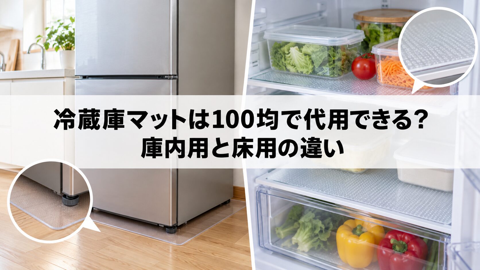 冷蔵庫マットは100均で代用できる？庫内用と床用の違い