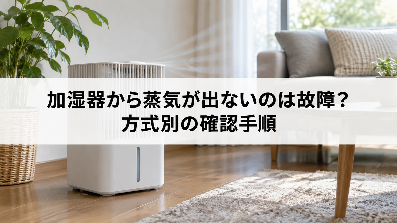 加湿方式と蒸気の有無を確認するイメージ