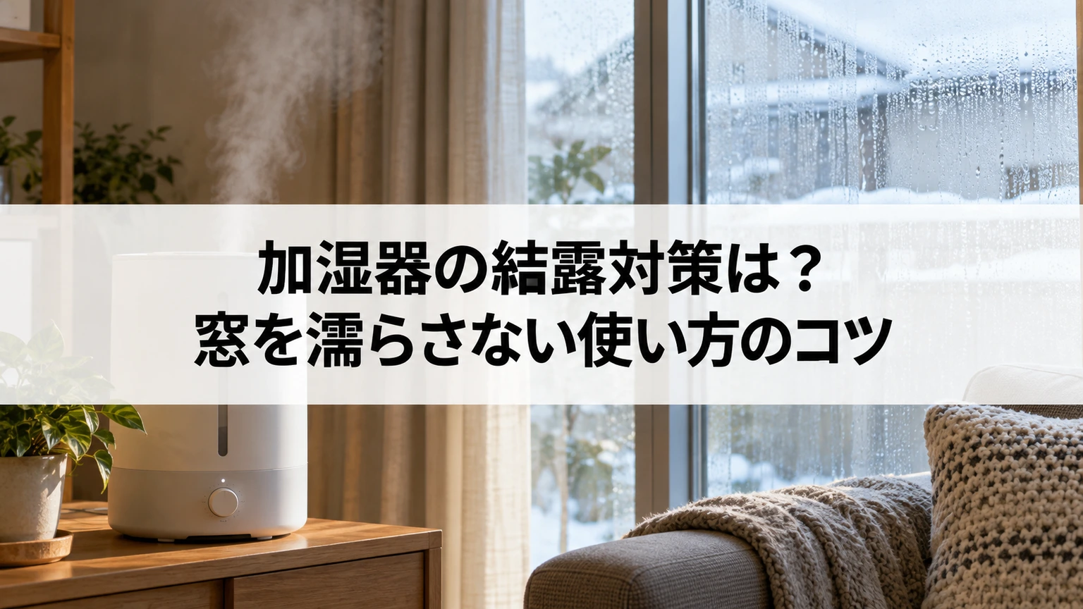 加湿器と窓の結露対策を考える室内のイメージ